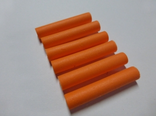 Zylinder Foam Orange 6 mm (8 Stuks)